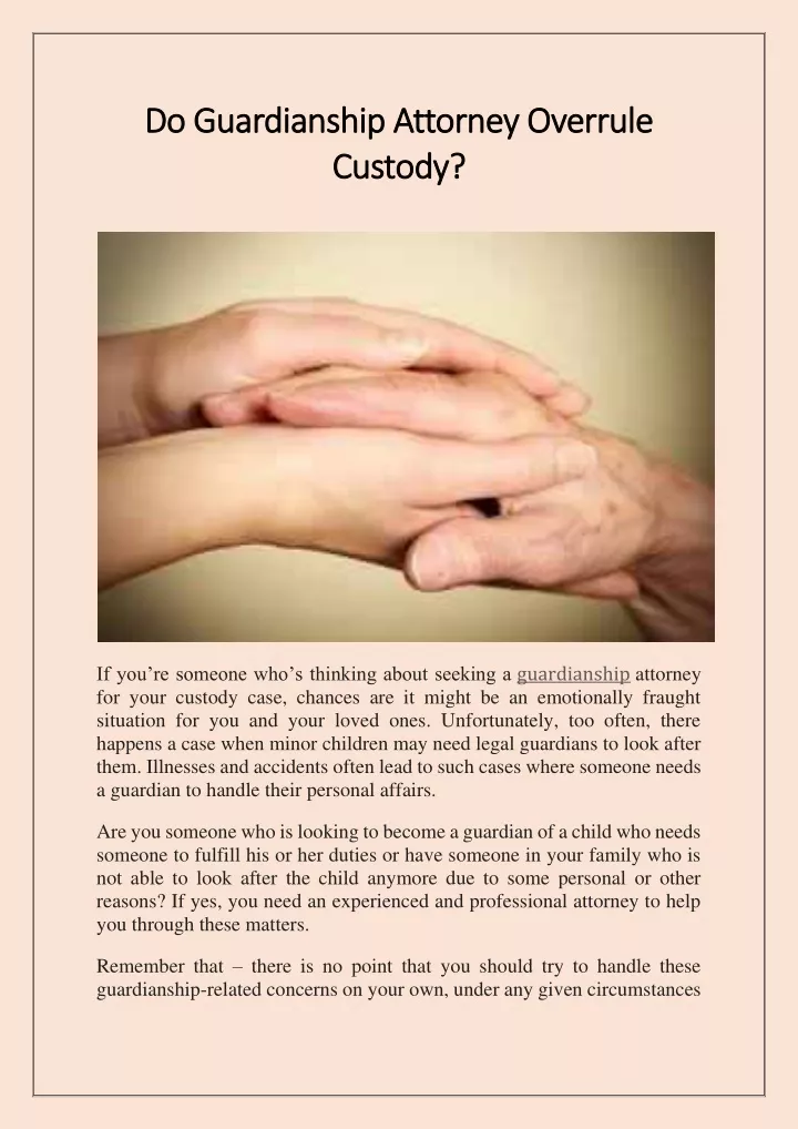 do guardianship do guardianship attorney custody