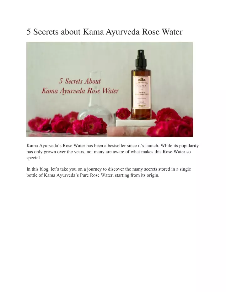 5 secrets about kama ayurveda rose water