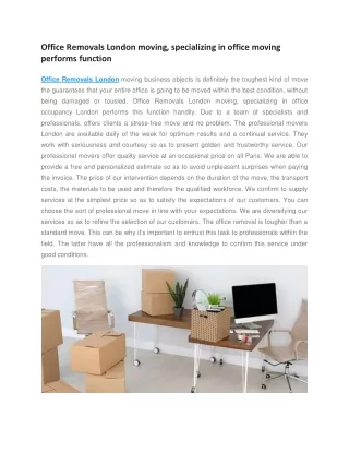 office removals london moving specializing