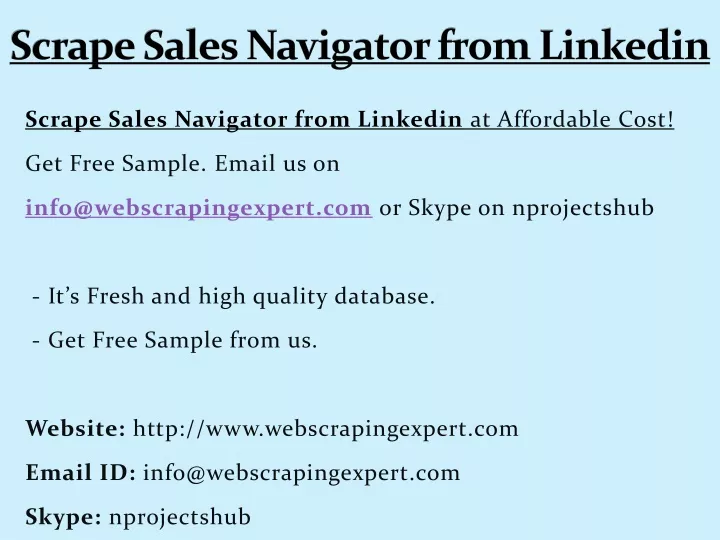 scrape sales navigator from linkedin