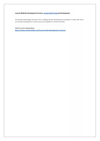 laravel website development service laravel