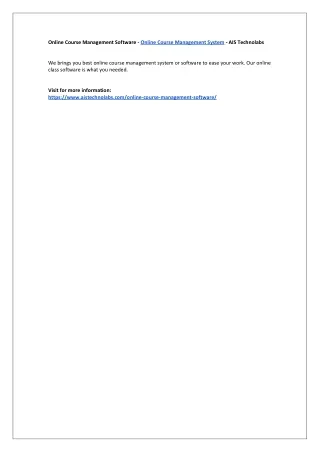 online course management software online course