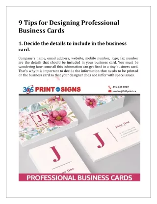 Business Card Printing Canada