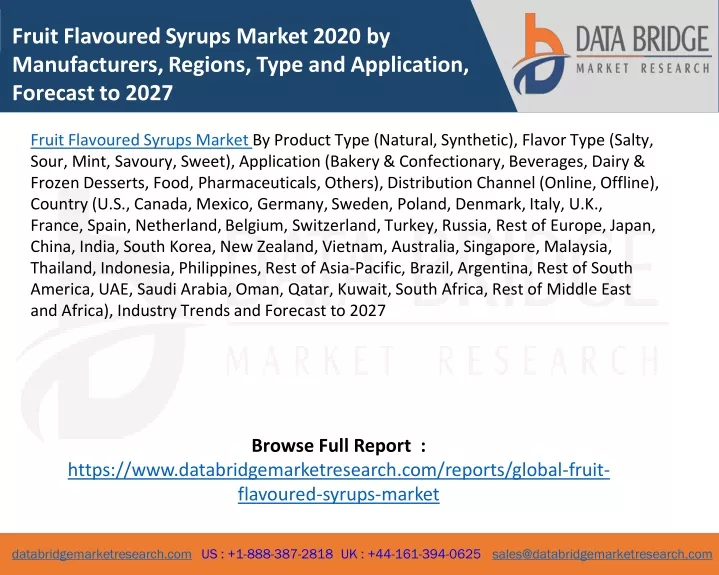 fruit flavoured syrups market 2020