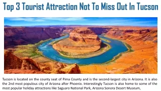 Top 3 Tourist Attraction Not To Miss Out In Tucson