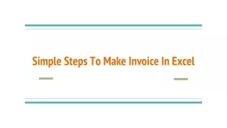 Simple Steps To Make Invoice In Excel