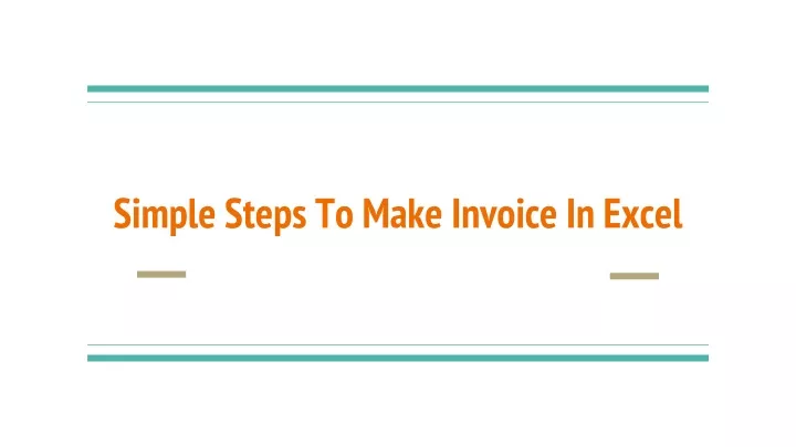 simple steps to make invoice in excel