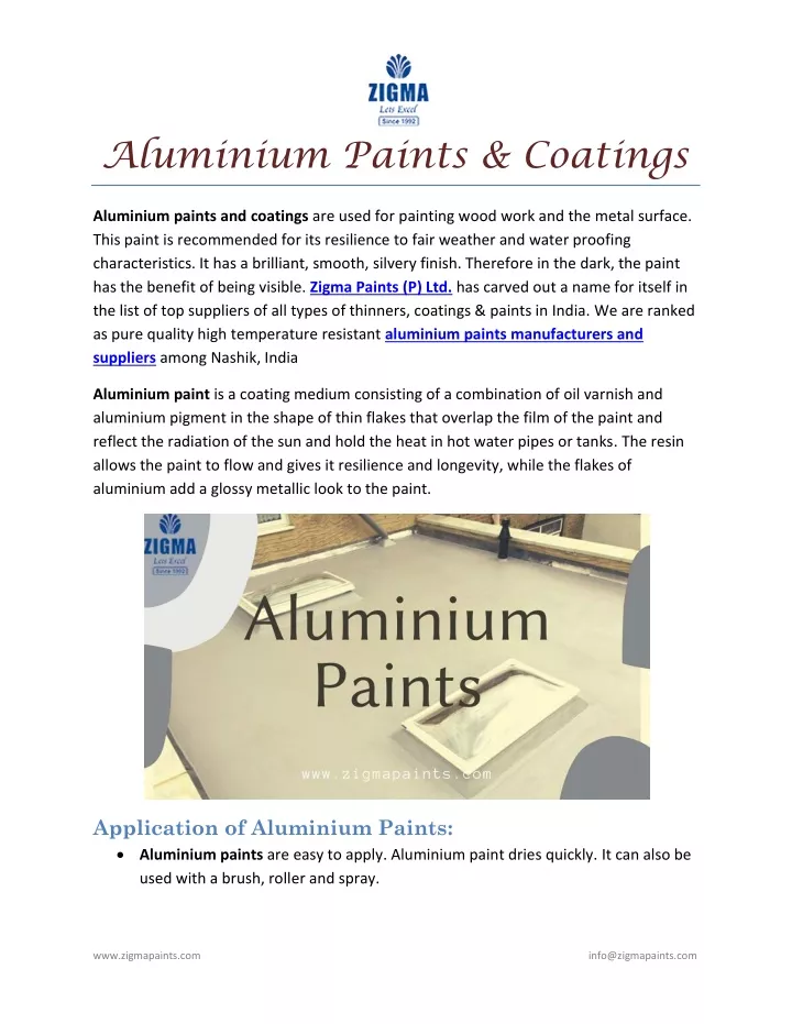 aluminium paints coatings