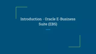 introduction oracle e business suite ebs
