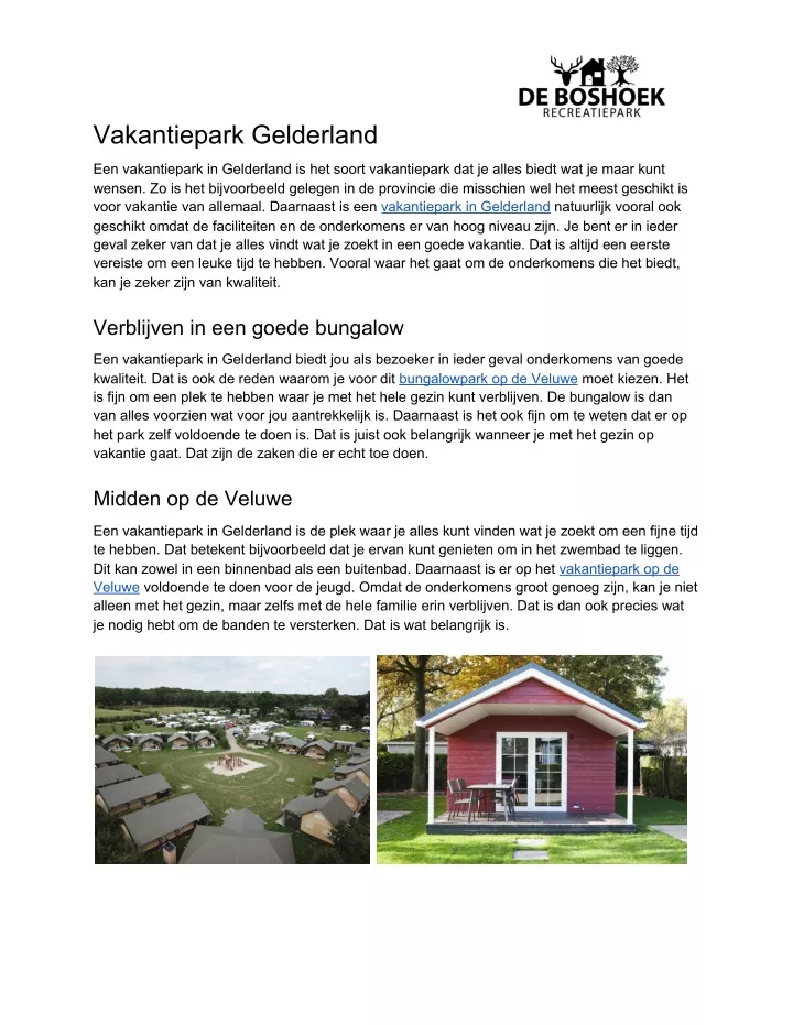 vakantiepark gelderland