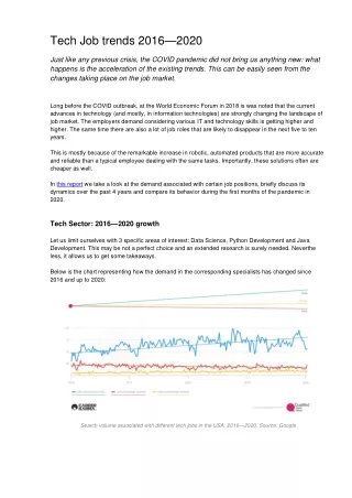 tech job trends 2016 2020 just like any previous