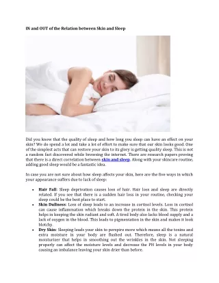 in and out of the relation between skin and sleep
