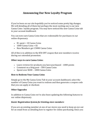 announcing our new loyalty program