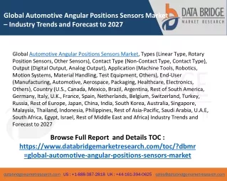 Global Automotive Angular Positions Sensors Market Recent Study including Growth Factors, Applications, Regional Analysi