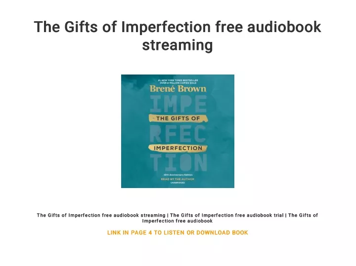 the gifts of imperfection free audiobook