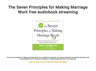 The Seven Principles for Making Marriage Work free audiobook streaming