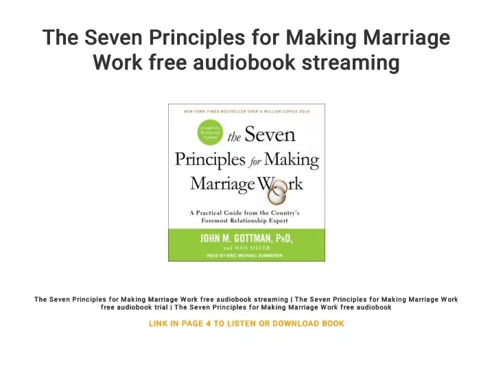 the seven principles for making marriage