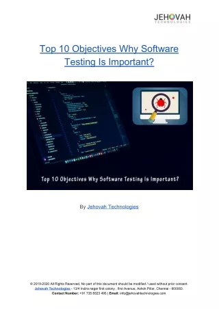Top 10 Objectives Why Software Testing Is Important?