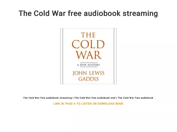 the cold war free audiobook streaming the cold
