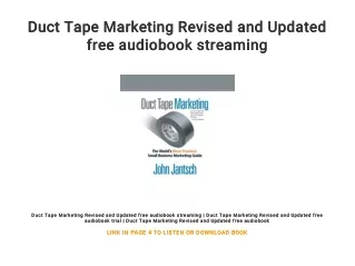 Duct Tape Marketing Revised and Updated free audiobook streaming