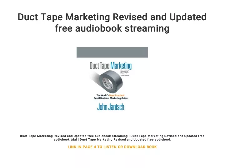 duct tape marketing revised and updated duct tape
