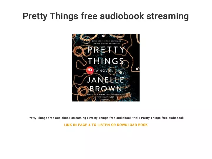 pretty things free audiobook streaming pretty