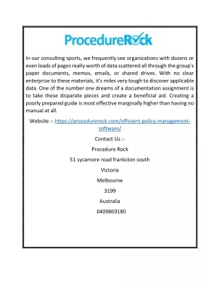 Buy Policies Procedures Software | Procedure Rock