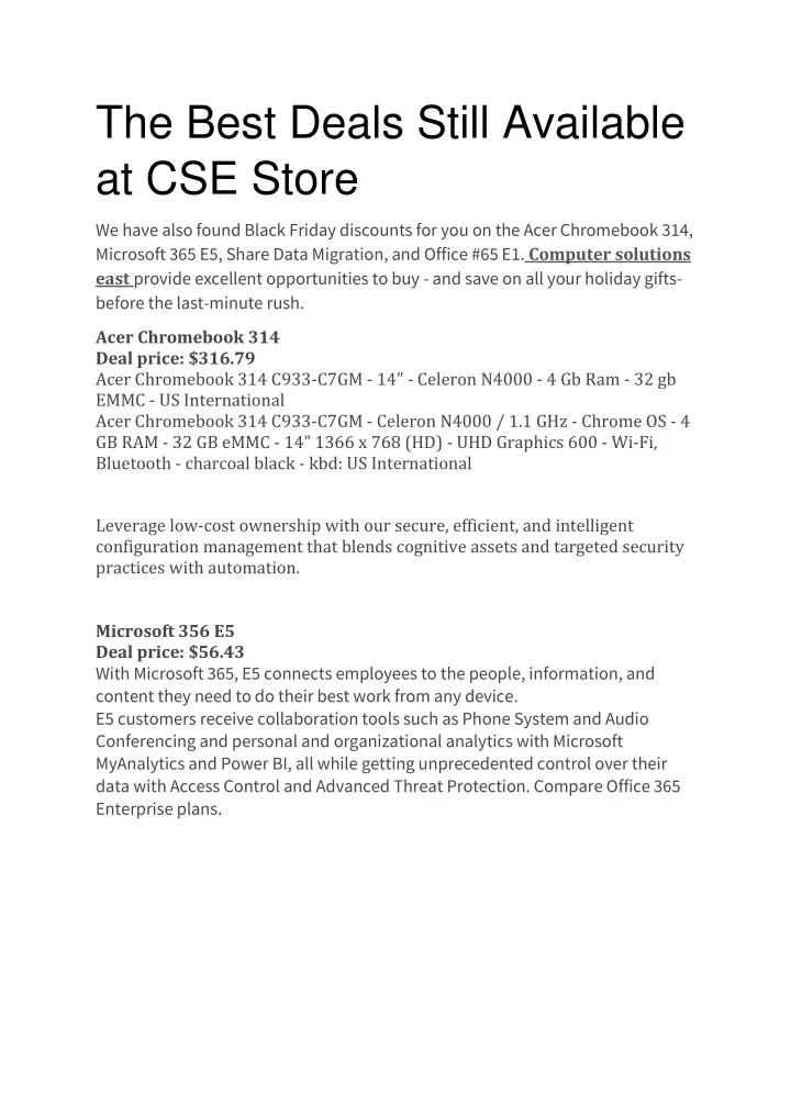 the best deals still available at cse store