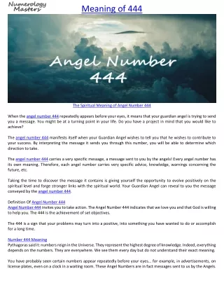 meaning of 444