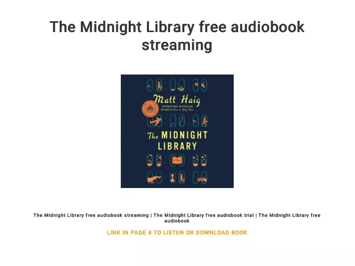 the midnight library free audiobook the midnight