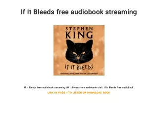 If It Bleeds free audiobook streaming