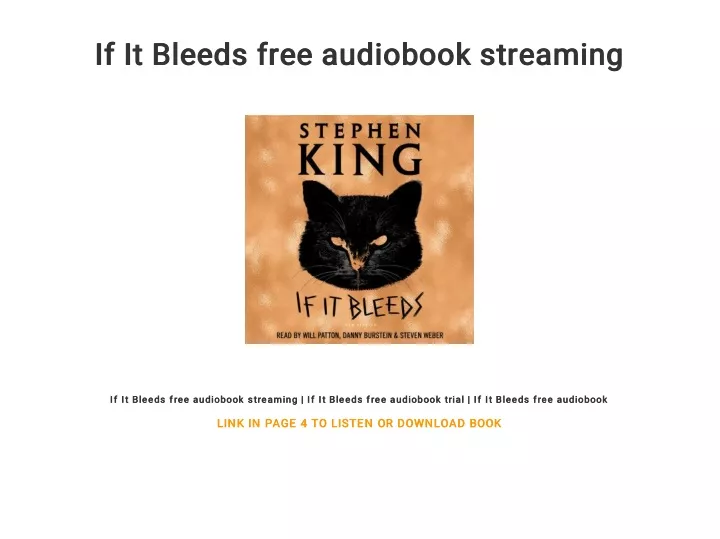if it bleeds free audiobook streaming