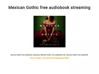 Mexican Gothic free audiobook streaming