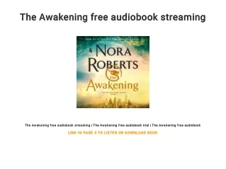 The Awakening free audiobook streaming