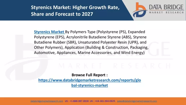 styrenics market higher growth rate share