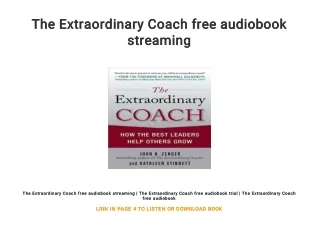 The Extraordinary Coach free audiobook streaming