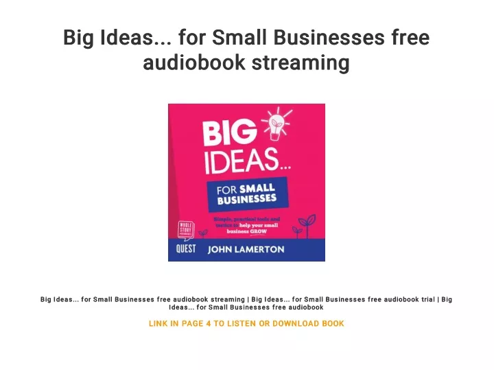 big ideas for small businesses free big ideas