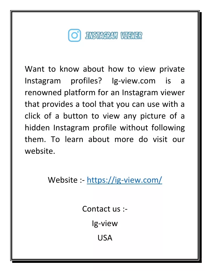 want to know about how to view private instagram