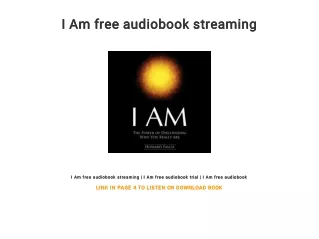 I Am free audiobook streaming
