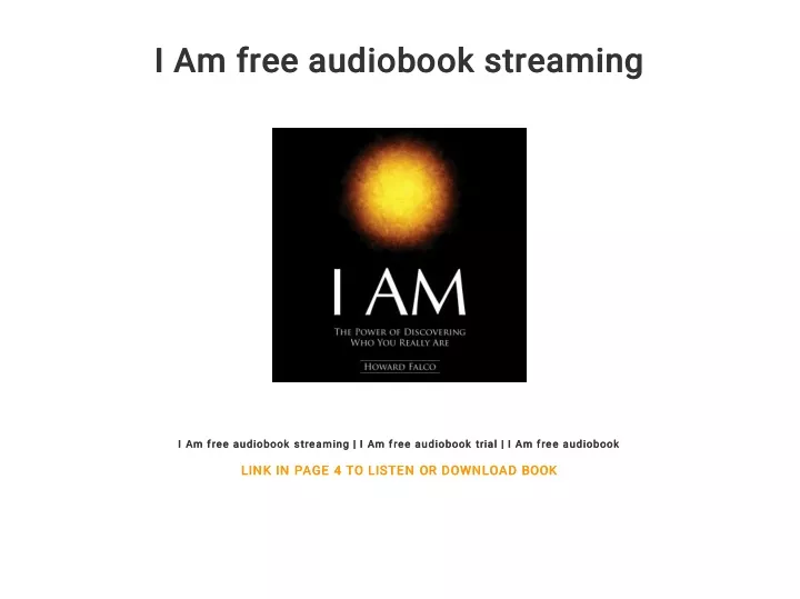 i am free audiobook streaming i am free audiobook