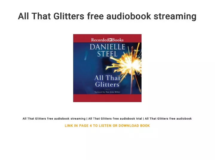 all that glitters free audiobook streaming