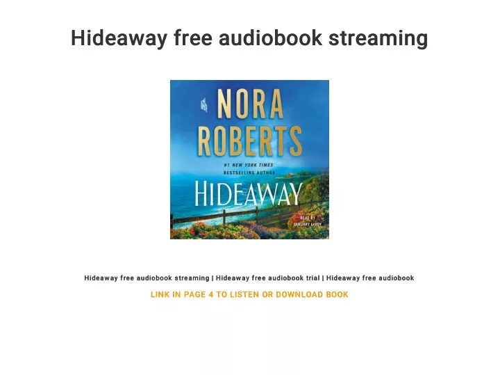 hideaway free audiobook streaming hideaway free