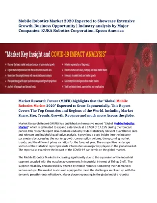 mobile robotics market 2020 expected to showcase