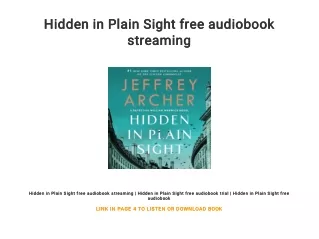 Hidden in Plain Sight free audiobook streaming