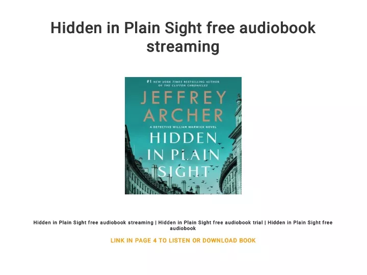hidden in plain sight free audiobook hidden