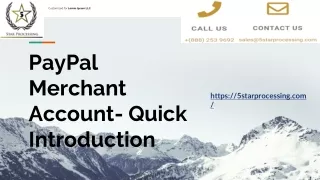 PayPal Merchant Account- Quick Introduction
