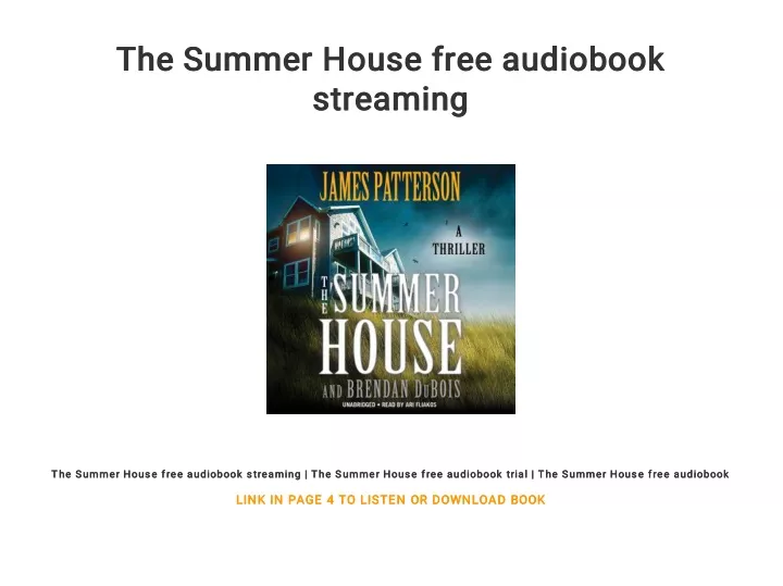 the summer house free audiobook the summer house