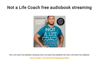 Not a Life Coach free audiobook streaming