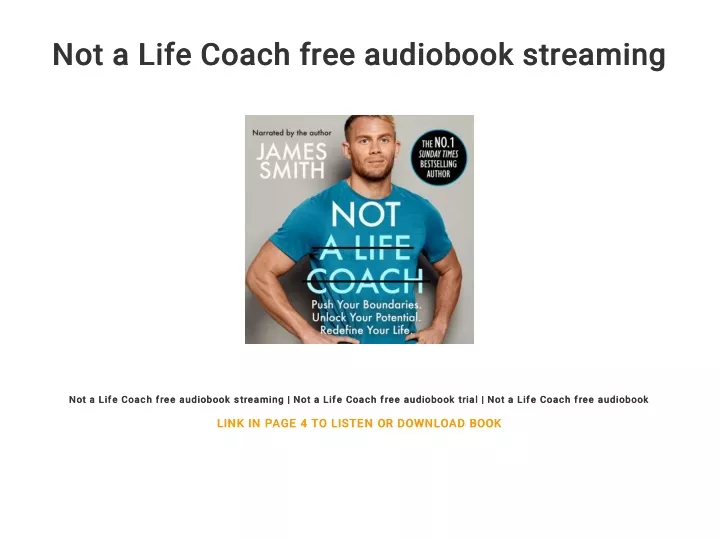not a life coach free audiobook streaming