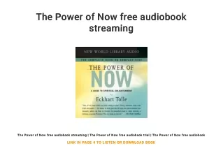 The Power of Now free audiobook streaming